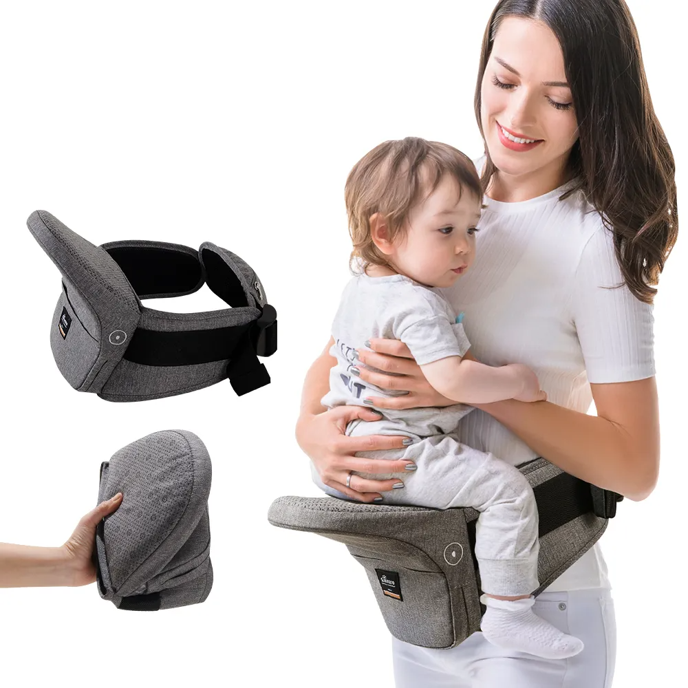 Advanced faltbare Babytrage: Verstellbarer Bund, ergonomische, leichte und zusammenklappbare Hüftsitztrage mit tragbarer Tasche