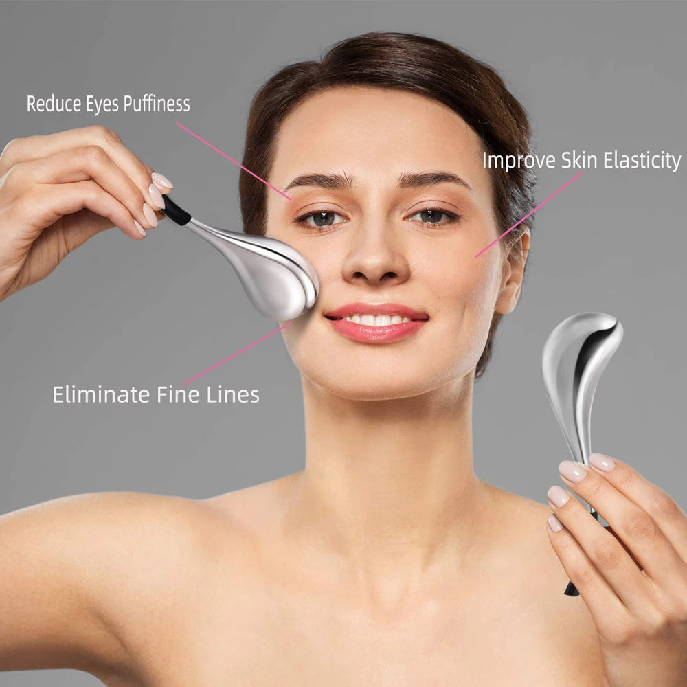 1 Paar Eis-Kugeln: Exklusive Gesichts-Pflege-Werkzeuge für Gesicht und Augen – Edelstahl Kryo-Sticks für Männer und Frauen, kühlende Spa-Globen