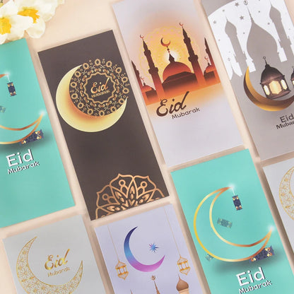 6Pcs Eid Mubarak Umschläge Geld Geschenk Karte Halter Ramadan Mubarak Dekoration 2023 Islamischen Muslim Eid Al-fitr Einladung liefert