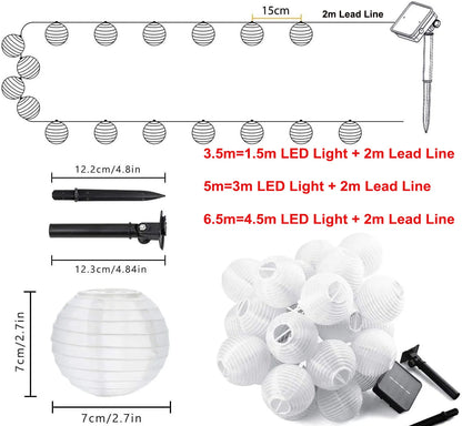 Verzaubern Sie Ihr Zuhause mit der wasserdichten Laterne Solar-String-Lichterkette – 6,5 m, 30 LEDs, Outdoor Solar Power Lampe – für Garten, Haus und Hochzeitsdekor