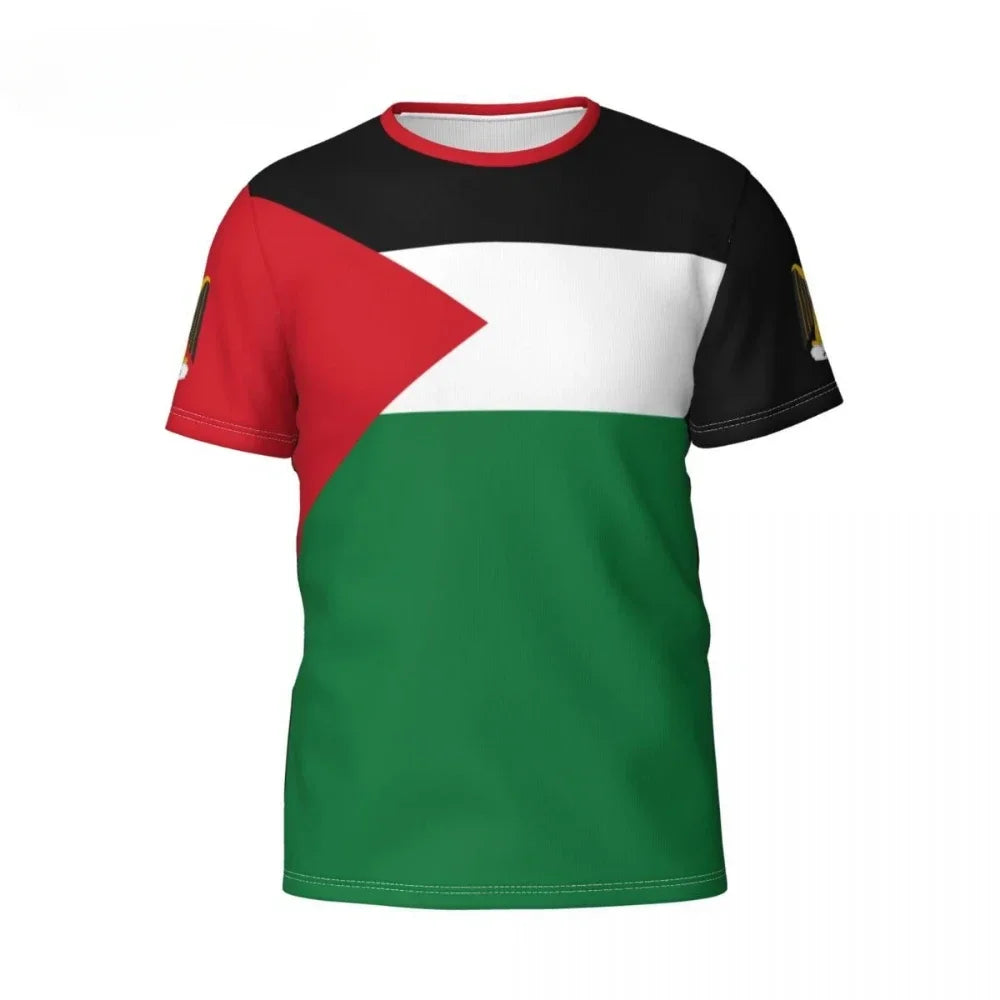 Palä stine nsische Flagge Abzeichen 3d gedruckt T-Shirt Sommer Männer und Frauen T-Shirt Shirt Fußball Fan Geschenk kreative Top-Kleidung